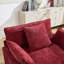 Fauteuil d'appoint moderne avec repose-pieds, revêtu de chenille rouge bourgogne, idéal pour la lecture au salon ou dans la chambre.