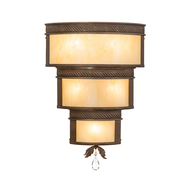 18" Wide Rope Trimmed Cilindro Wall Sconce