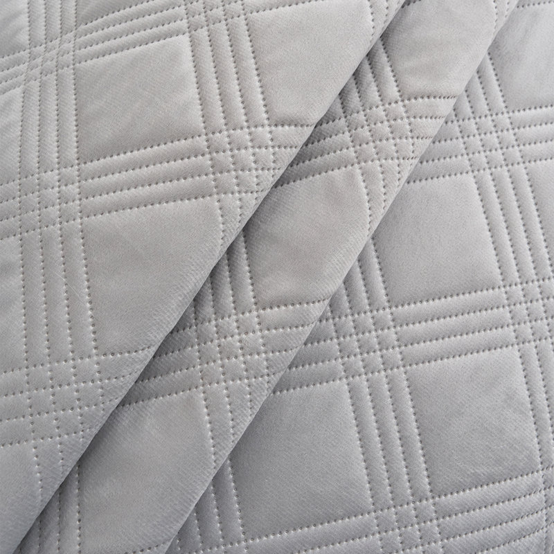 2-Piece Quilted L-Shaped Sofa Cushion Cover, Pet-Friendly Non-Slip Sectional Sofa Protector, Machine Washable, Light Grey
