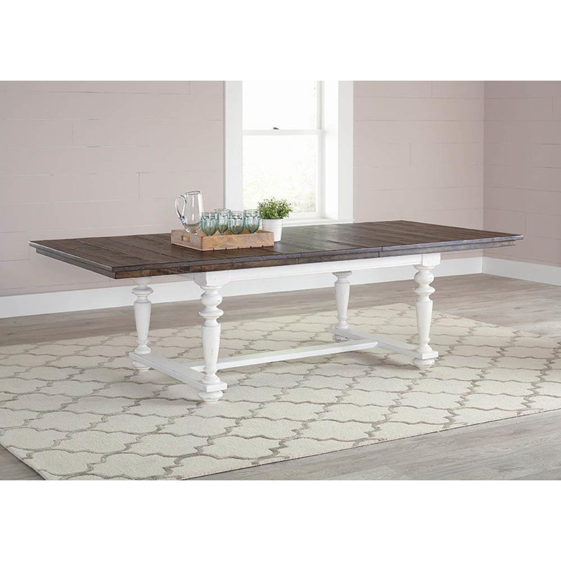 Eyder Extendable Pine Solid Wood Dining Table