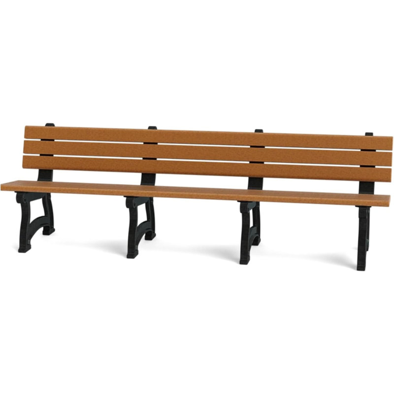  Banc de parc 8 pieds Aspen - Bois 100% recyclé durable | Siège d'extérieur confortable et résistant aux intempéries pour les parcs, les jardins et les patios - Cèdre