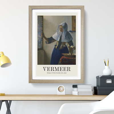 Young Woman with a Water Pitcher by Johannes Vermeer - Picture Frame Painting
