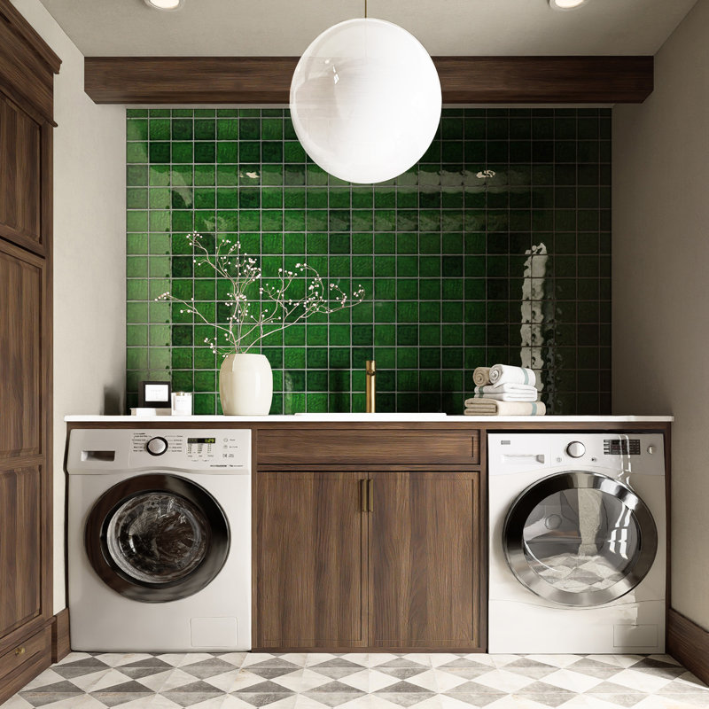 Viva Antic Handmade 4" x 4" Ceramic Tile, Green