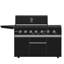 Forno All'Aperto avec comptoirs en pierre frittée noire, barbecue 87 600 BTU, évier et module de bar, four à pizza au gaz
