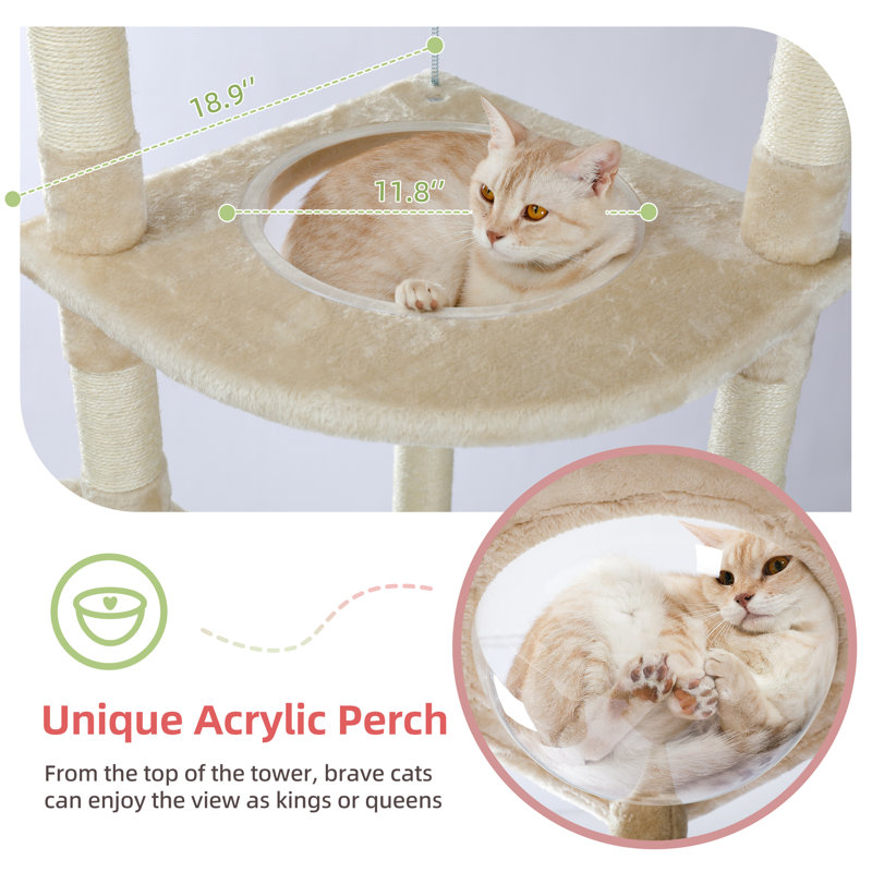 Eulanda 92.9'' H Cat Tree, Beige