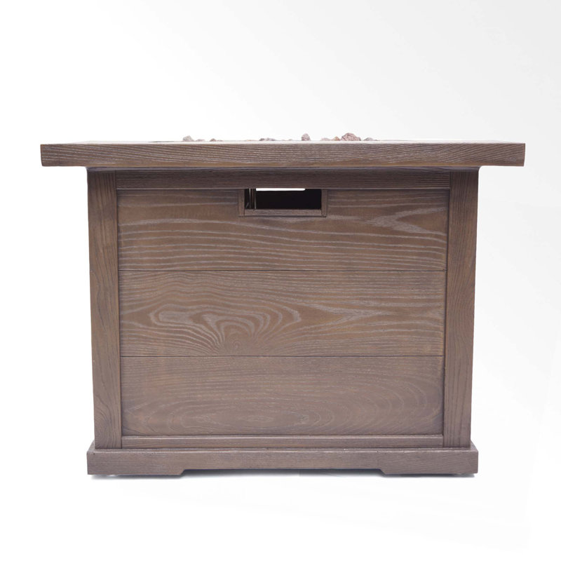 Motif de patio extérieur en bois H 24 po x l 32 po à combustion au gaz, 40 000 BTU