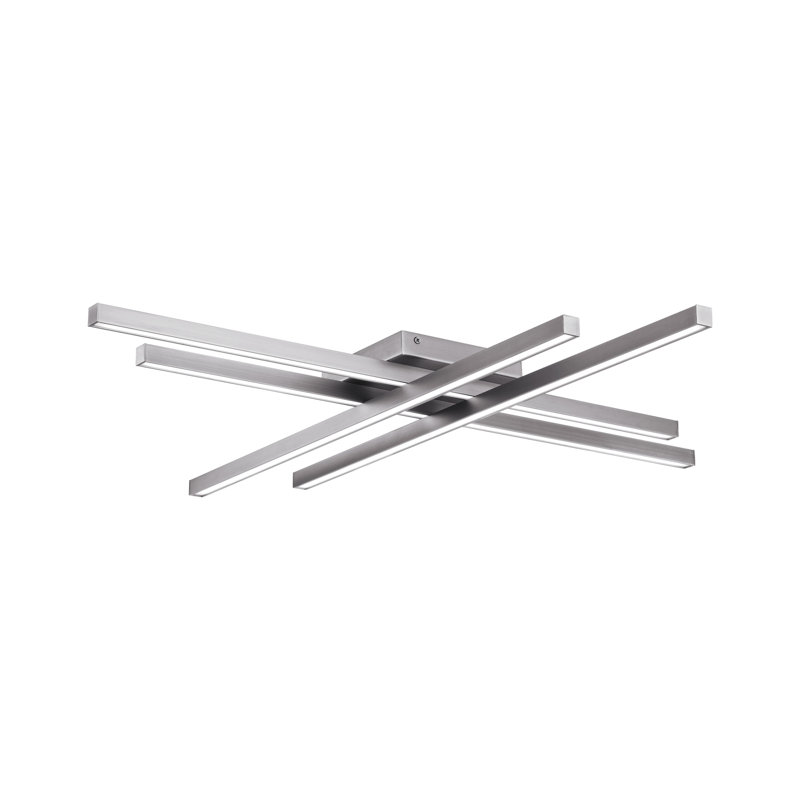 Plafonnier encastré 1 lumière Rendon, Nickel brossé, 32"
