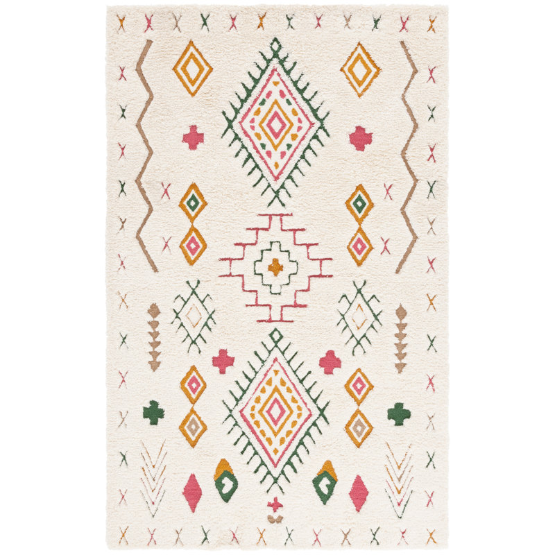 Tapis ivoire / rose Anniece 920, Rectangle de 5 pi x 8 pi