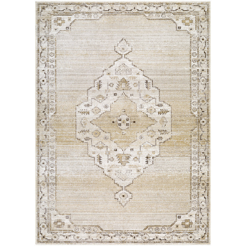 Moroccan Area Rug, Light Grey/Off-White/Dark Brown/Tan, Rectangle 200 x 275 cm