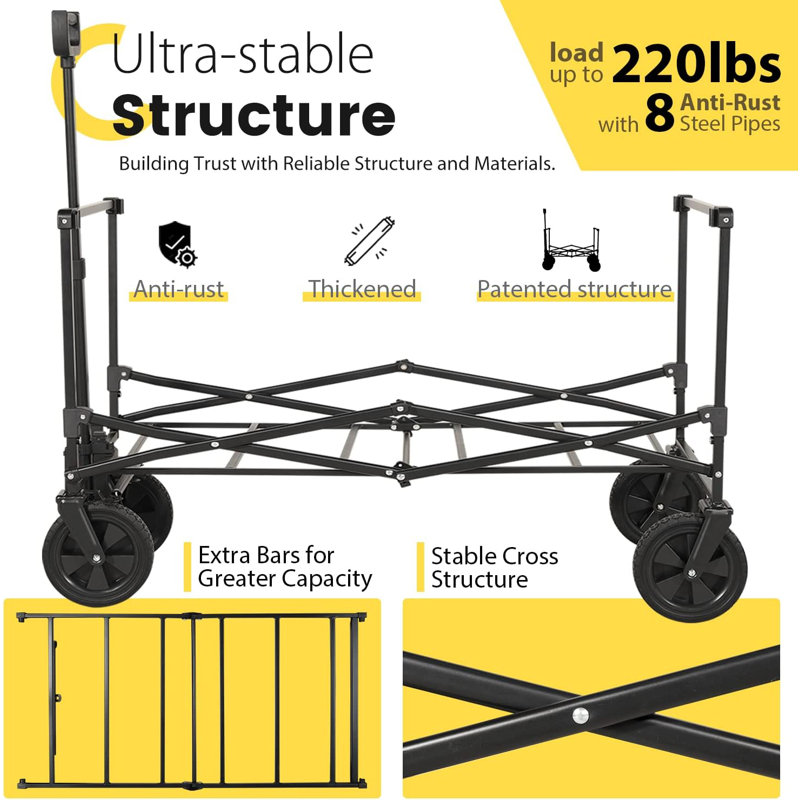 Folding Wagon, Black/Grey