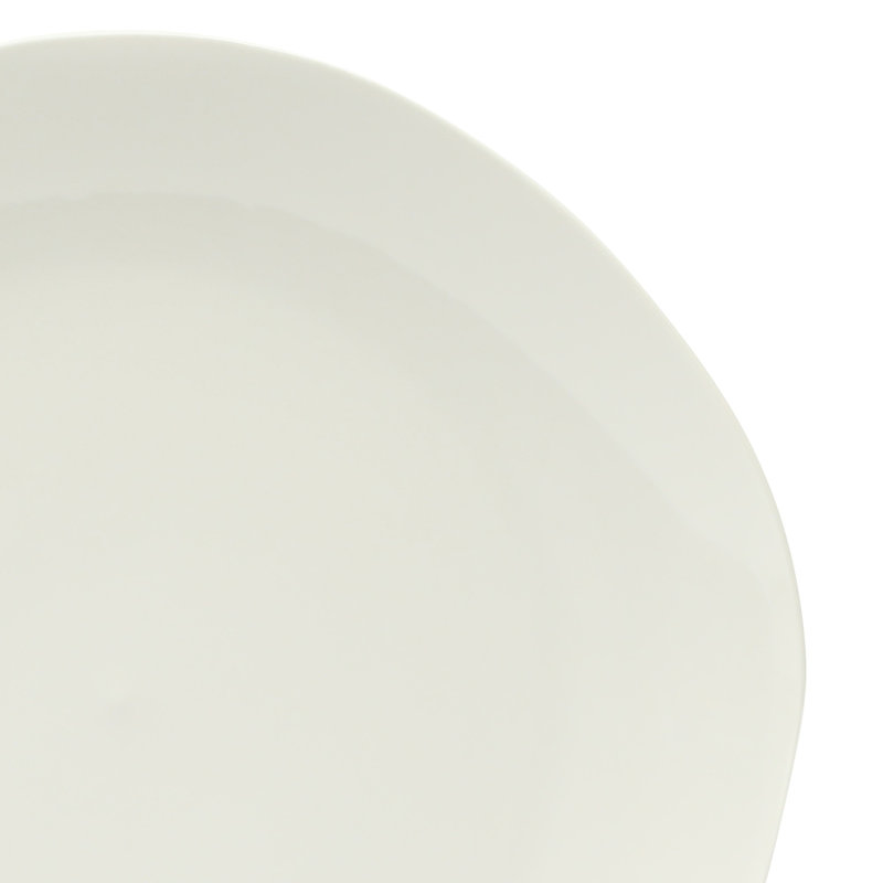 Linendale Zen White Porcelain Round Dinnerware Set, Service for 4