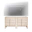 Ensemble de commode 3 tiroirs pour chambre à coucher de 2, commode de style Mid-Century moderne, rangement en bois avec 6 tiroirs pour le salon de la chambre à coucher-1880927082