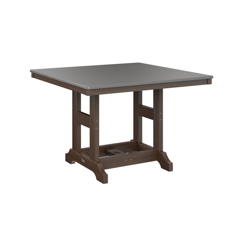 Table de salle à manger carrée 44 po Berlin Gardens Garden Classic, Imbuia, H 30,87 po x l 44 po x P 44 po
