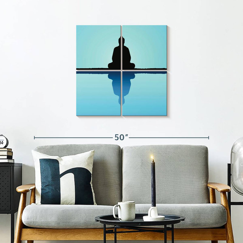 Adella Meditating Buddha Silhouette, 26" H x 26" W