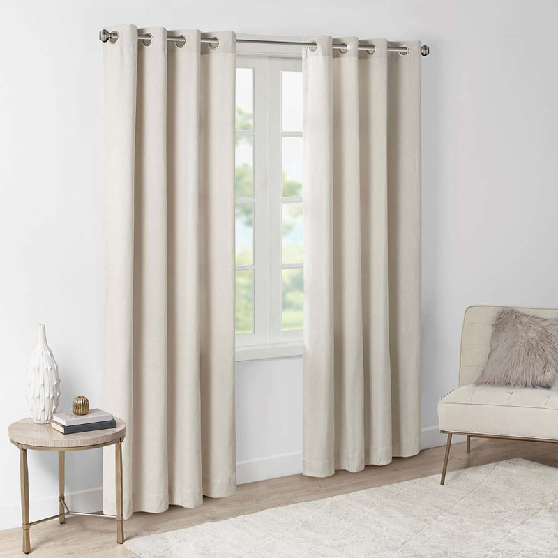 Solid Piece Dyed Grommet Top Curtain Panel(Only 1 Pc Panel), 50" W x 84" L