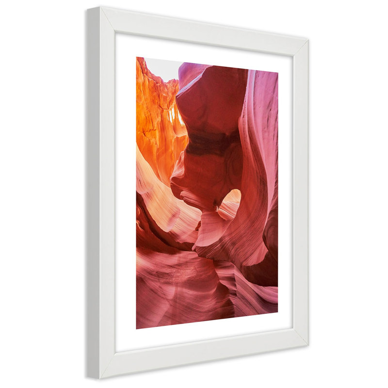 Canyon - Single Picture Frame Print, White, 100cm H x 70cm W