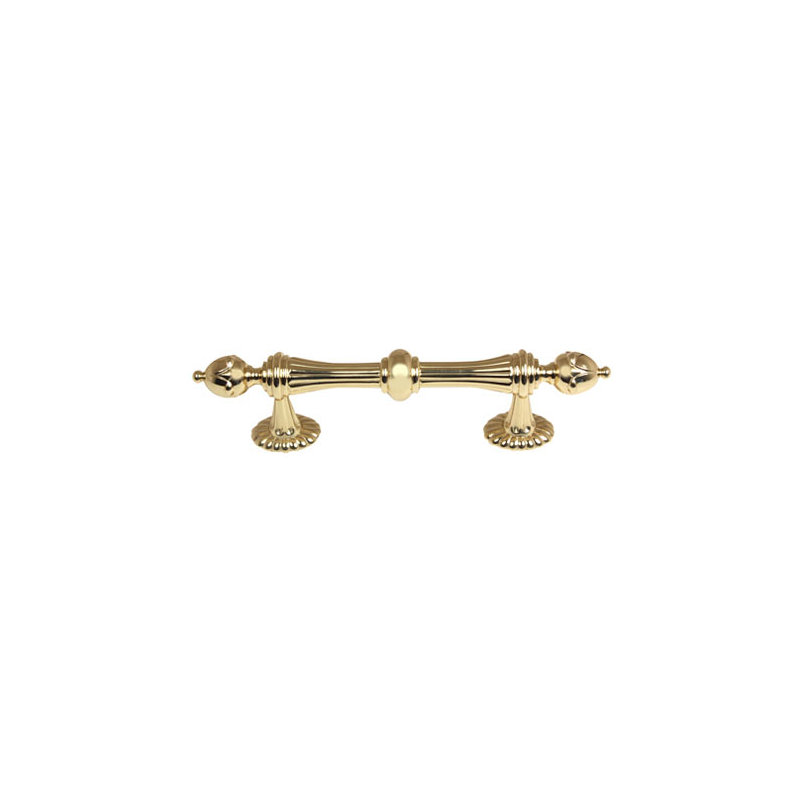 Ornate Bar / Handle Pull, Polished Brass