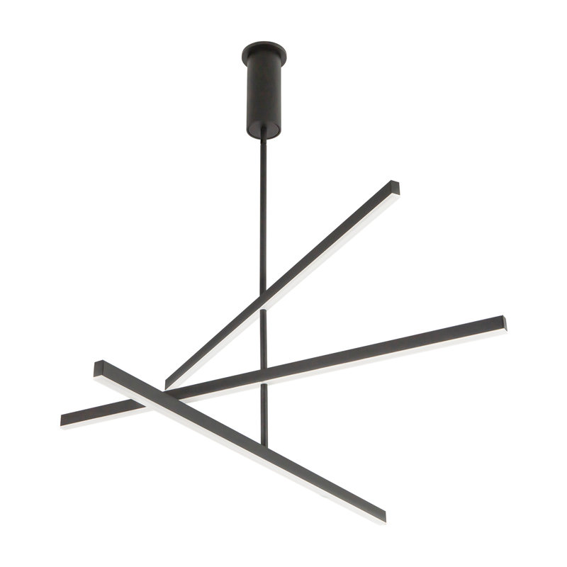 Vega 3 - Light LED Pendant, Black, 16.5" H x 45" W x 45" D