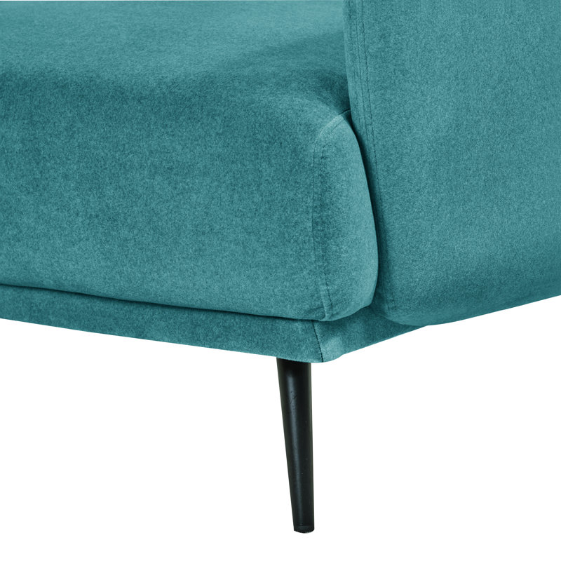 Fauteuil surdimensionné avec accoudoirs larges de 37,5 po Karaka, Velours bleu paon