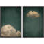 Nuage vert, rétro, décor rustique, décor de salon BRC189-102453503-102453505