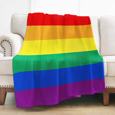 Plaid arc-en-ciel doux, léger et confortable, idéal comme cadeau décoratif, 101,6 x 127 cm
