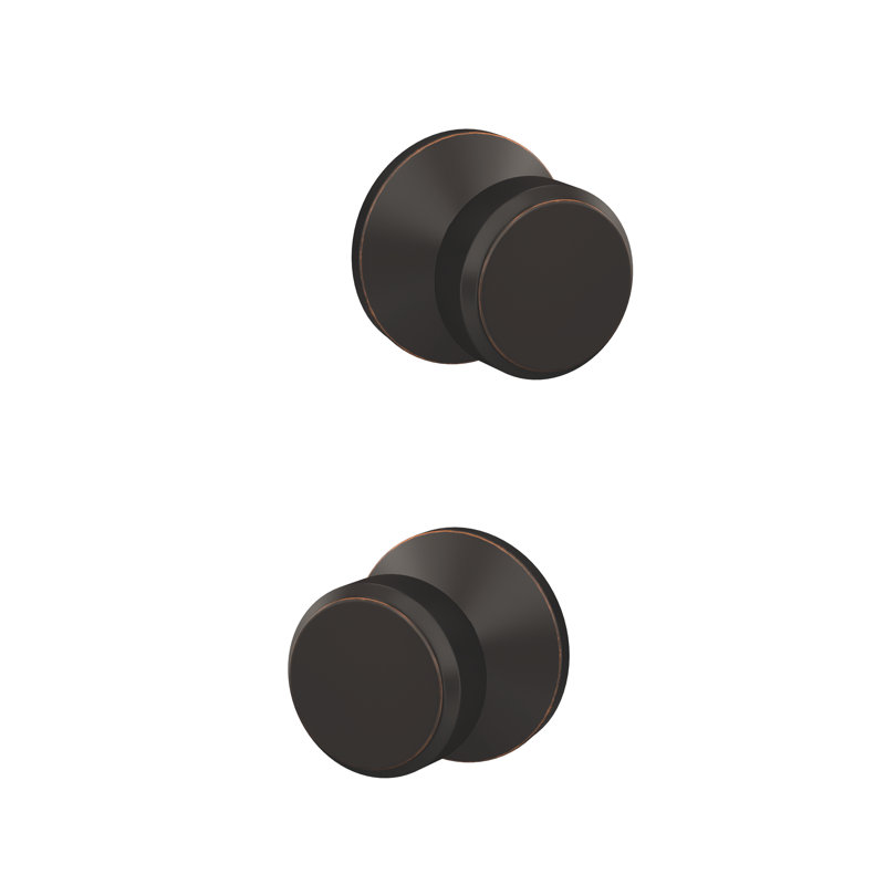 Bowery Non-Turning Knob with Kinsler Trim, Aged Bronze