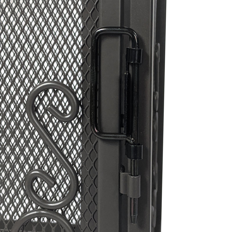 Medium Black Metal Mesh Pet Crate with Door