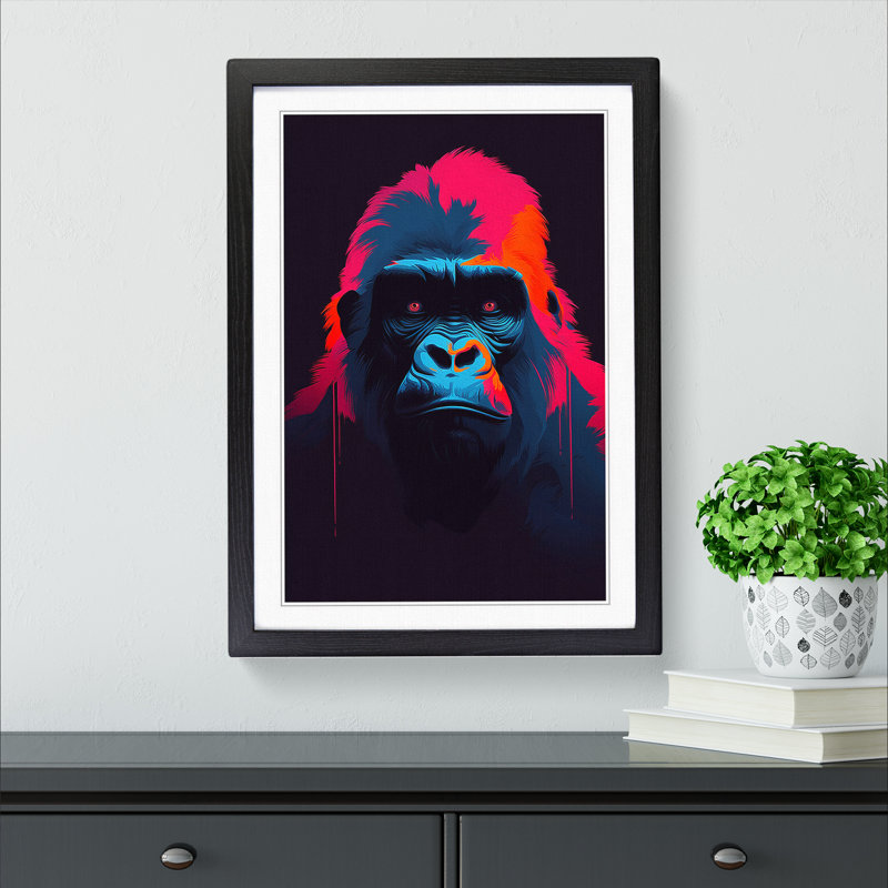Gorilla Minimalism Art - Framed Print