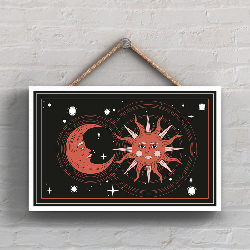 Kana Zodiac Wall Decor on Solid Wood, Black
