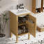 Armoire de salle de bain 18 po avec rangement, solution pour petit espace avec lavabo en céramique, tablette réglable, charnières à fermeture en douceur
