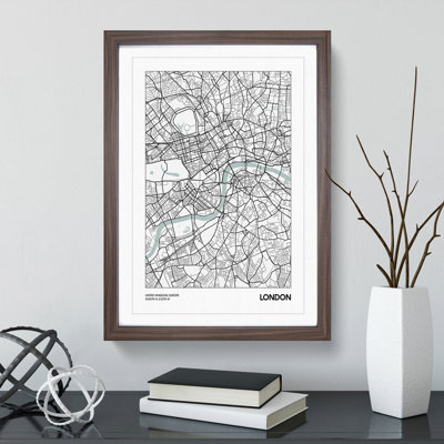 Map London UK - Picture Frame Graphic Art