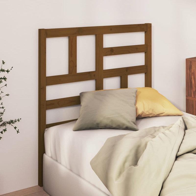 Bassilly Solid Wood Headboard, Brown, Small Single (2'6)