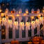 Guirlandes d'Halloween guirlandes de lumières avec chapeaux de sorcière, fantômes suspendus d'extérieur 9 pi pour patio, jardin, arbre, porche, décorations de fête d'Halloween