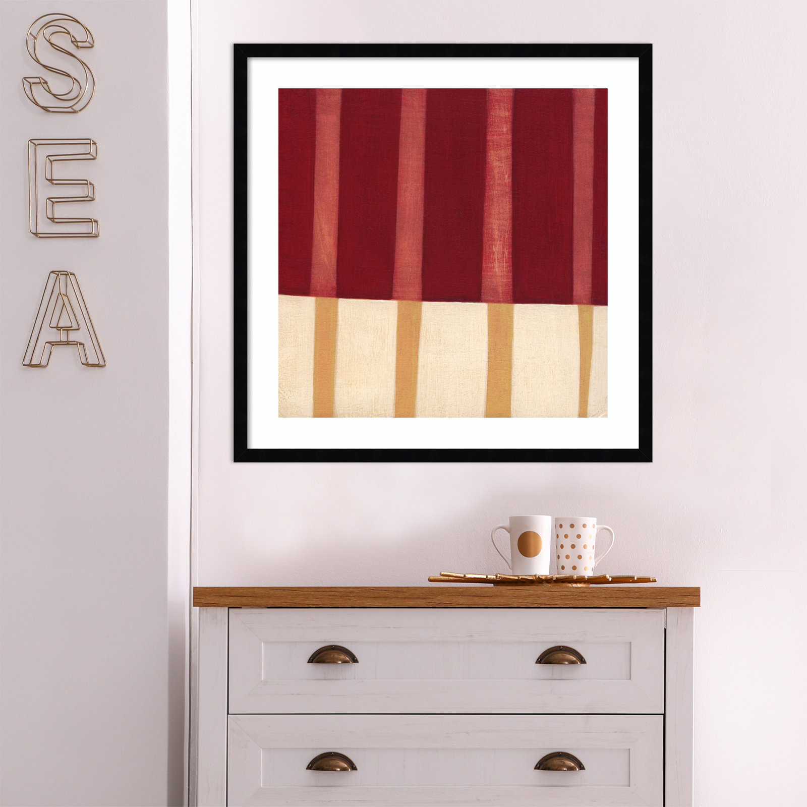 Broken Stripes 4 by Laura Nugent, Black, 25" H x 25" W x 1" D