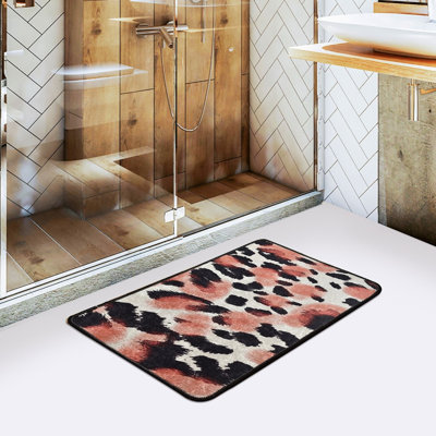 Non-Slip Bathmat, 100% Polyester, 15.8 x 23.6 inches | Antiallergic, Dust & Stain Repellent, 20.5 oz/sq yd | Machine Washable, Easy Care | Ideal for Bathrooms, Elegant & Functional Design