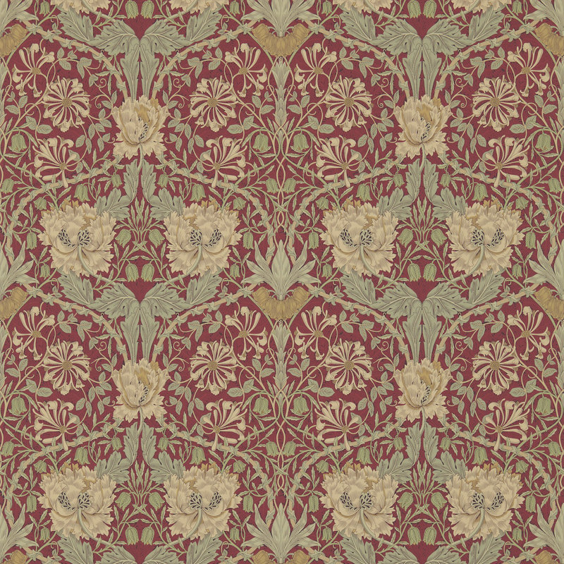 Honeysuckle & Tulip 10.05m x 68.6cm Matte Wallpaper Roll, Grey