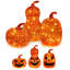 Décorations d'automne pour la maison, ensemble de 3 citrouilles en verre