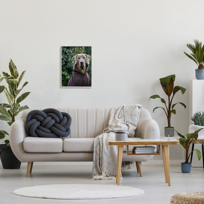 Labrador Labrador portant un Sweat à capuche, photographie détaillée, giclée, ensemble d'art texturé par Michael Brian