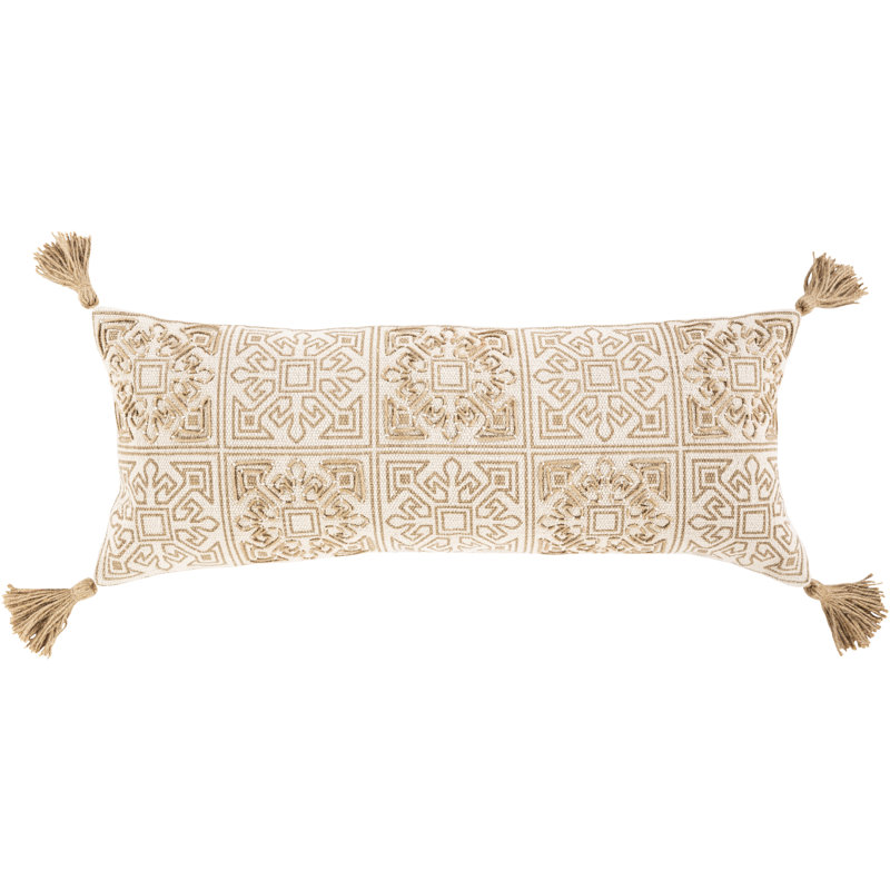 Coussin lombaire rectangulaire 100% coton Chloe, Polyester / bourre en polyester