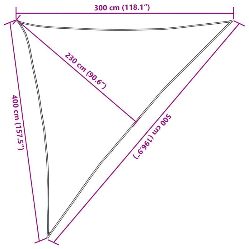 Adrita 2.5m x 2m Triangular Shade Sail