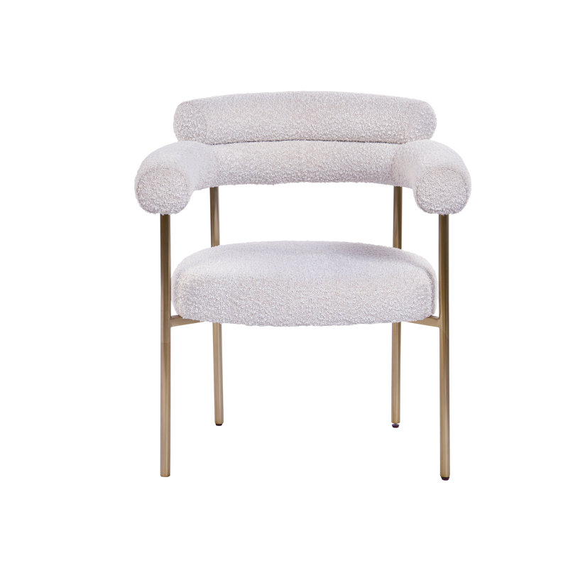 Ensemble de salle à manger extensible 5 pièces Orlina, Chêne clair, Crème / doré