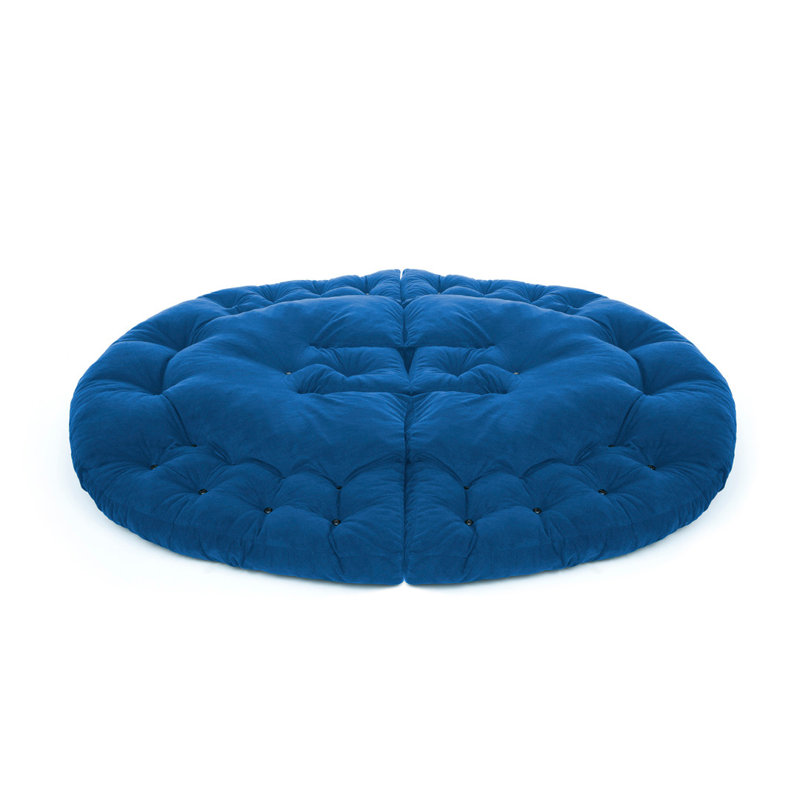 Fauteuil poire standard classique, 100 % polyester bleu