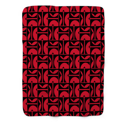 Écarlate noir - couverture sherpa 1 pièce de qualité supérieure 0140