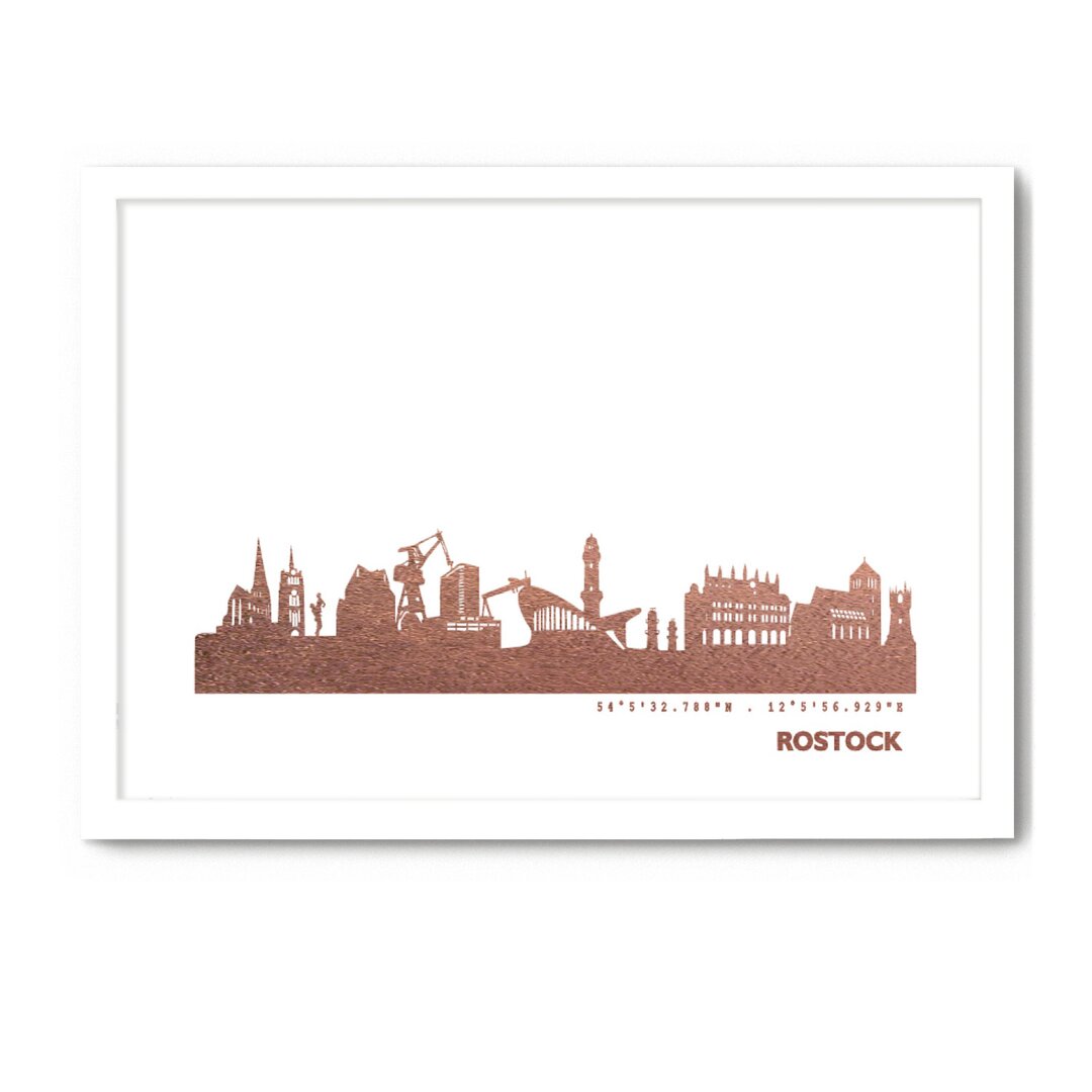 Gerahmtes Poster Rostock Skyline