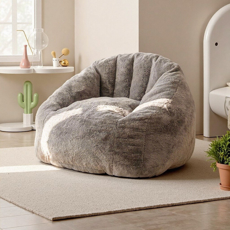 Fauteuil à billes surdimensionné de 48 po avec mousse haute densité, housse amovible et base antidérapante pour le salon ou la chambre à coucher