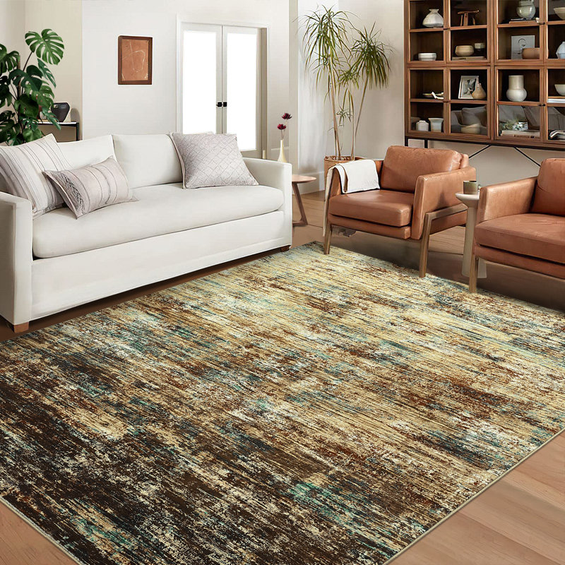 Non-Slip Machine Washable Area Rugs, Modern Abstract Rug with Non-Slip Backing for Living Room Bedroom Dining Room
