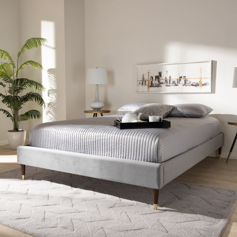 Laquentin Upholstered Platform Bed, Full, Charcoal Gray