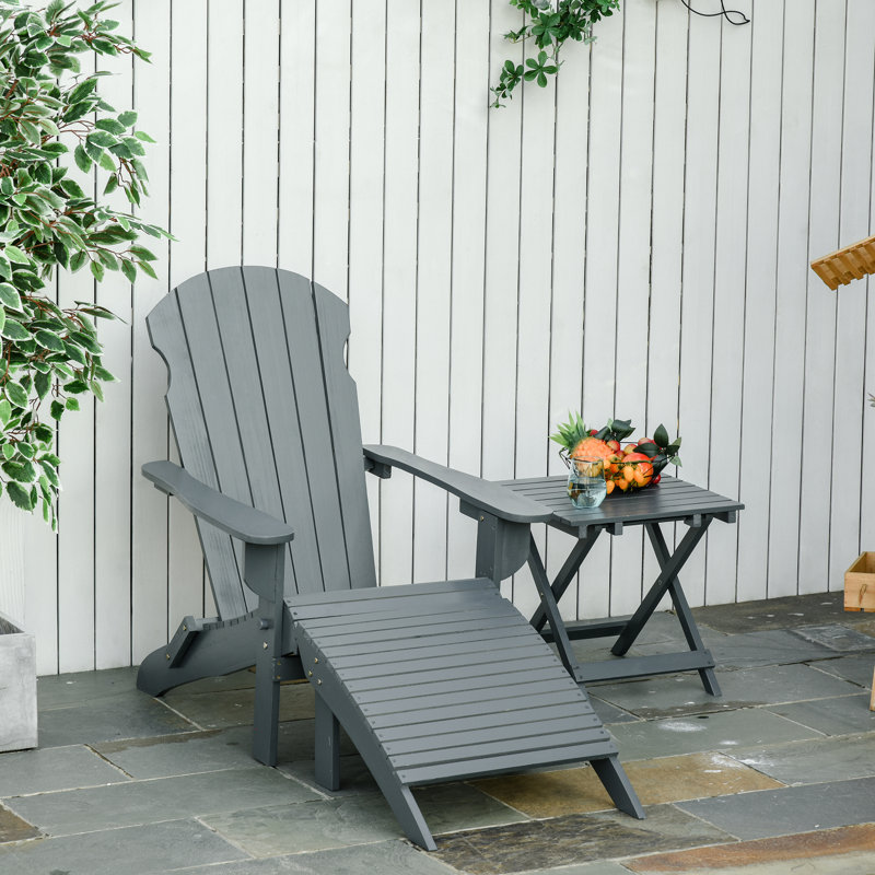 Nederland Foldable Outdoor Adirondack Set, Gray