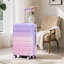 20 "/ 24" / 28 "3 pièces / ensemble de valise à roulettes pivotantes en PC, valise de cabine, avec dégradé de couleurs et serrure à combinaison (rose + mauve)