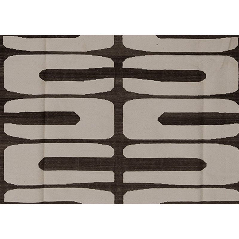 Flatweave Wool Ikat Area Rug in Espresso